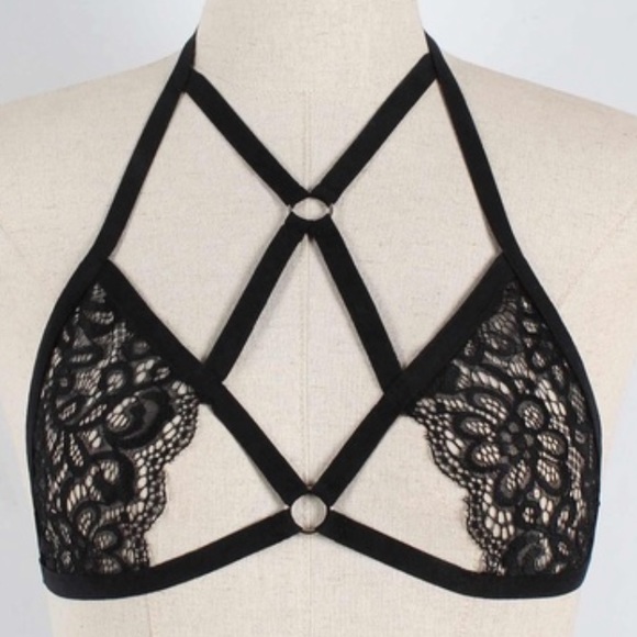 NWT Bondage Lace Cross Front Delicate Bralette - Picture 4 of 8